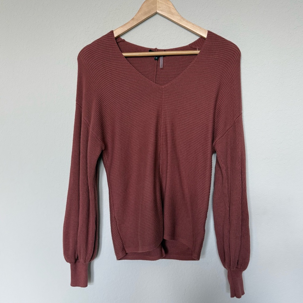 1. State Dusty Rose Ribbed Knit Top